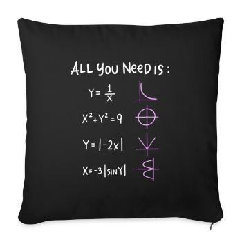 All You Need is Math Graphics - Sofa pillowcase 17,3'' x 17,3'' (45 x 45 cm) - black - Front