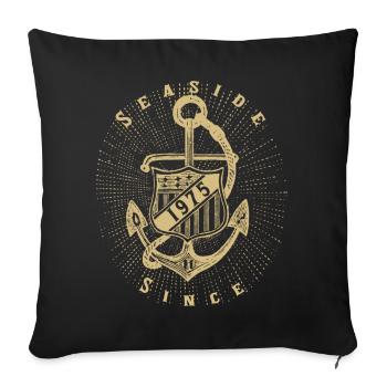 Seaside since 1975 - Sofa pillowcase 17,3'' x 17,3'' (45 x 45 cm) - black - Front