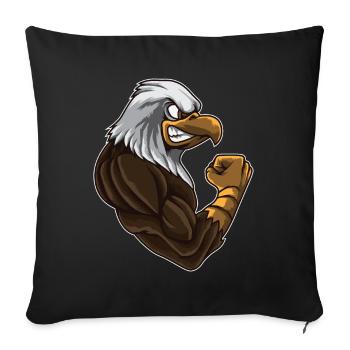 Aigle à la gym | Entraînez-vous le pouvoir des muscles de fitness - Housse de coussin décorative 45 x 45 cm - noir - Devant