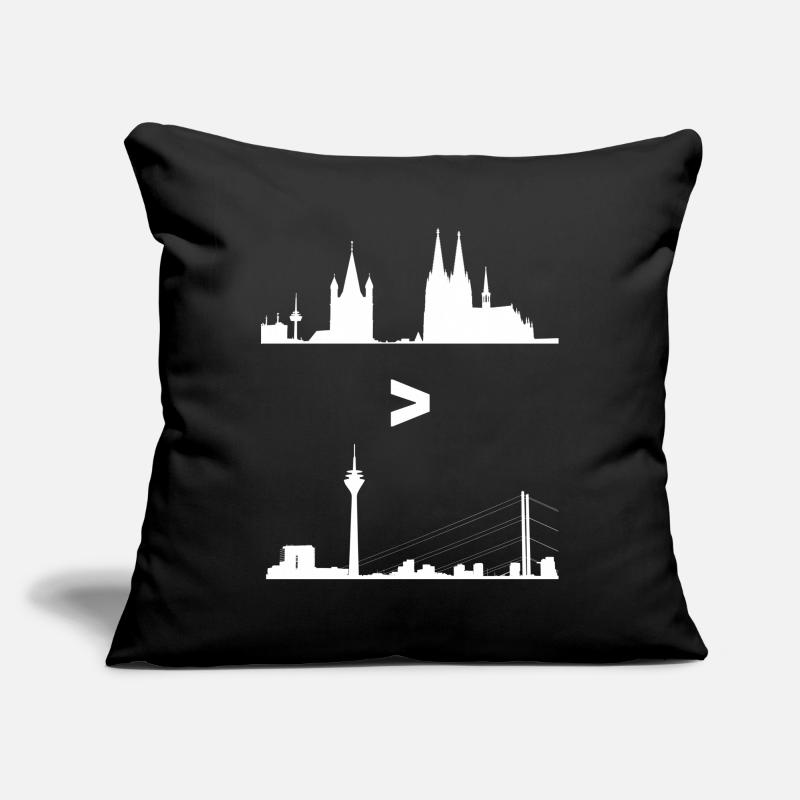 Cologne> Düsseldorf est plus grande que Silhouette Kölner Housse de coussin décorative 45 x 45 cm