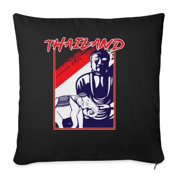 Tailand country travel gift - Sofa pillowcase 17,3'' x 17,3'' (45 x 45 cm) - black - Front