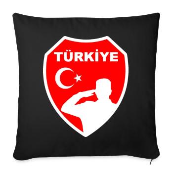Turkey Türkiye Turquie Soldats Fierté Honneur Deuil - Housse de coussin décorative 45 x 45 cm - noir - Devant