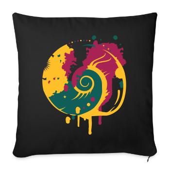 Graffiti of a fossil snail - Sofa pillowcase 17,3'' x 17,3'' (45 x 45 cm) - black - Front