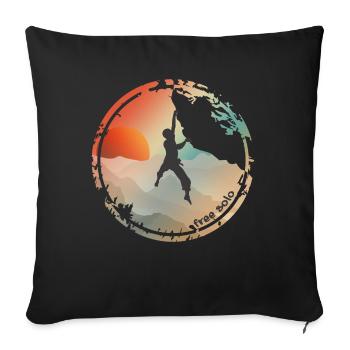 Free solo climber - Sofa pillowcase 17,3'' x 17,3'' (45 x 45 cm) - black - Front