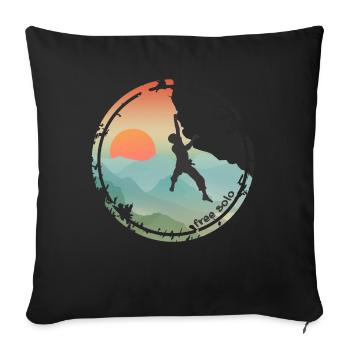 Climber free solo - Sofa pillowcase 17,3'' x 17,3'' (45 x 45 cm) - black - Front