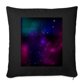 Galaxie - Nordlichter - Sofakissenbezug 45 x 45 cm - Schwarz - Vorne