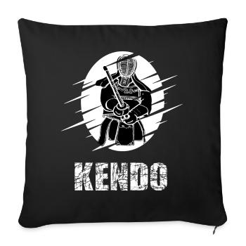 Kendo Kenjutsu Sword Fight T Shirt for Kendoka - Sofa pillowcase 17,3'' x 17,3'' (45 x 45 cm) - black - Front
