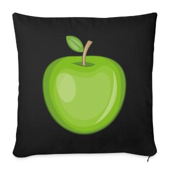 Funny sticker of an apple - Sofa pillowcase 17,3'' x 17,3'' (45 x 45 cm) - black - Front