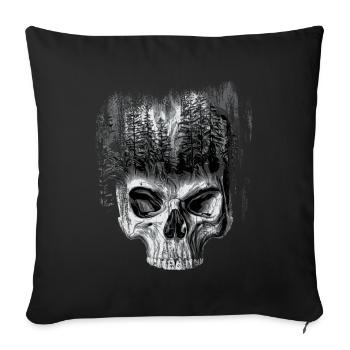 Forêt de crâne - Housse de coussin décorative 45 x 45 cm - noir - Devant