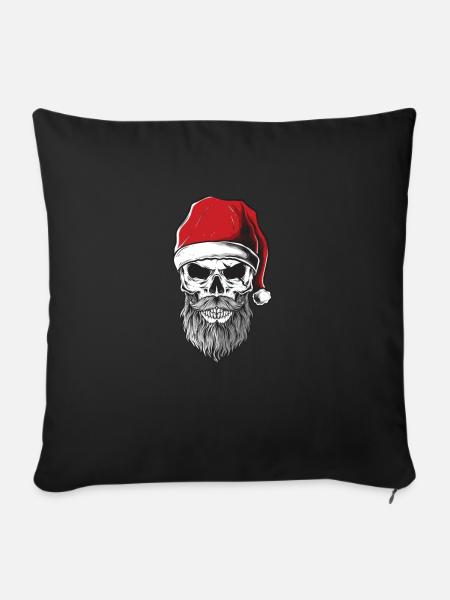Julenissen Heavy Metal - Sofaputetrekk 45 x 45 cm - svart