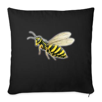 Grosse guêpe - Housse de coussin décorative 45 x 45 cm - noir - Devant