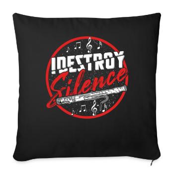 Bassoon bassoon orchestra musical instrument oboe - Sofa pillowcase 17,3'' x 17,3'' (45 x 45 cm) - black - Front