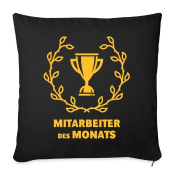Mitarbeiter Des Monats (Emblem / Auszeichnung) - Sofakissenbezug 45 x 45 cm - Schwarz - Vorne