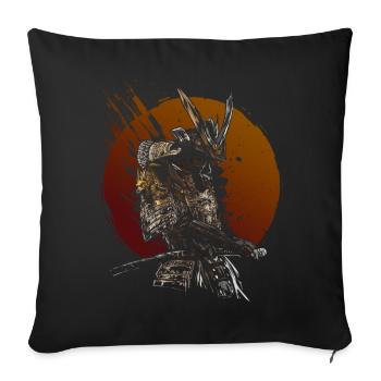 Art du Katana du Samouraï Guerrier Levant - Housse de coussin décorative 45 x 45 cm - noir - Devant