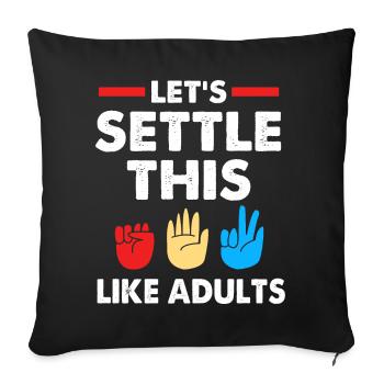 Stone scissors paper - Sofa pillowcase 17,3'' x 17,3'' (45 x 45 cm) - black - Front