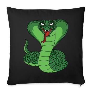 Cobra Schlange Reptil Tierliebhaber Geschenkidee - Sofakissenbezug 45 x 45 cm - Schwarz - Vorne