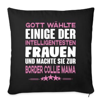 Border Collie - Border Collie Hund - Sofakissenbezug 45 x 45 cm - Schwarz - Vorne