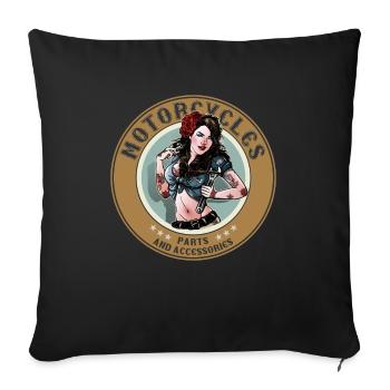 motorcyles Parts and Accessories - Housse de coussin décorative 45 x 45 cm - noir - Devant
