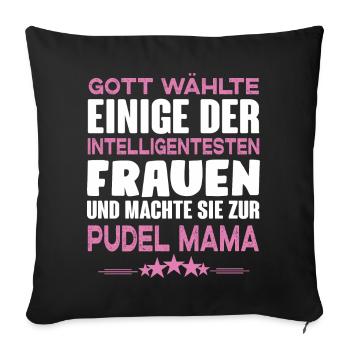 Pudel - Sofakissenbezug 45 x 45 cm - Schwarz - Vorne