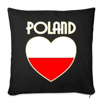 Poland Poland Flag Flag Heart - Sofa pillowcase 17,3'' x 17,3'' (45 x 45 cm) - black - Front