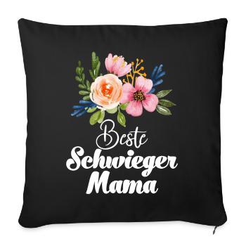 Beste Schwiegermama der Welt Schwiegermutter - Sofakissenbezug 45 x 45 cm - Schwarz - Vorne