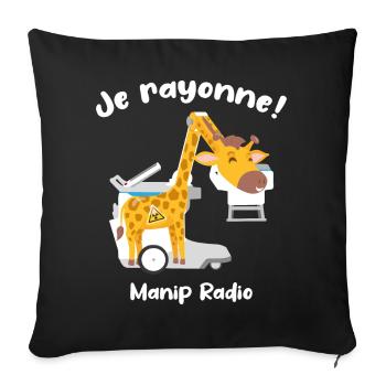 Je rayonne Manip radio Girafe Radiologie médicale - Housse de coussin décorative 45 x 45 cm - noir - Devant