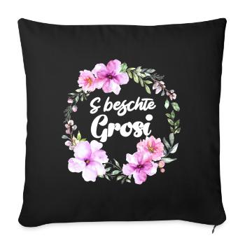 S Beschte Grosi Grand-mère Suisse Suisse Allemande Grand-mère - Housse de coussin décorative 45 x 45 cm - noir - Devant
