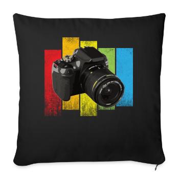 Cool camera subject - Sofa pillowcase 17,3'' x 17,3'' (45 x 45 cm) - black - Front