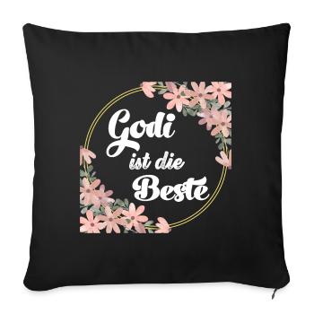 Godi Geschenk Godi ist die beste Patentante Gesche - Sofakissenbezug 45 x 45 cm - Schwarz - Vorne