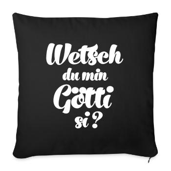 Götti ask godfathers ask Switzerland Lichtenstei - Sofa pillowcase 17,3'' x 17,3'' (45 x 45 cm) - black - Front