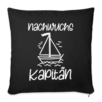 Nachwuchs Kapitän kleiner Kapitän Boot Segeln - Sofakissenbezug 45 x 45 cm - Schwarz - Vorne