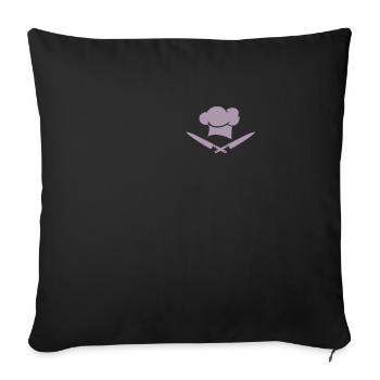 Koch Knife Chef's Hat Pocket Design - Sofa pillowcase 17,3'' x 17,3'' (45 x 45 cm) - black - Front