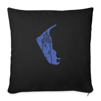 Amrum North Sea Island grunge - Sofa pillowcase 17,3'' x 17,3'' (45 x 45 cm) - black - Front