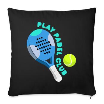 Padel - Gift for padel player - Sofa pillowcase 17,3'' x 17,3'' (45 x 45 cm) - black - Front