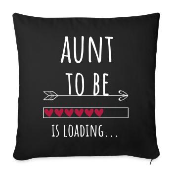 Tante à devenir cadeau d’annonce de tante - Housse de coussin décorative 45 x 45 cm - noir - Devant