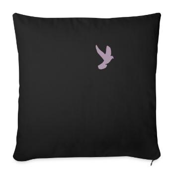 Pink Dove Pocket Dove of Peace - Sofa pillowcase 17,3'' x 17,3'' (45 x 45 cm) - black - Front