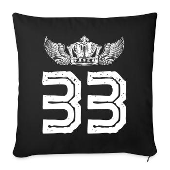 33 Couronne numérique - Housse de coussin décorative 45 x 45 cm - noir - Devant