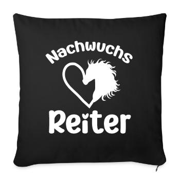 Nachwuchsreiter Baby Party Reiten Pferde Pferd - Sofakissenbezug 45 x 45 cm - Schwarz - Vorne