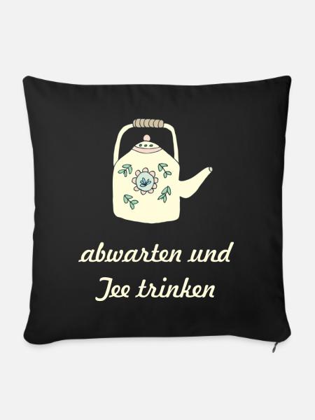 teetrinken - Sofakissenbezug 45 x 45 cm - Schwarz