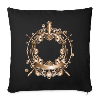 Cadre Steampunk en look de machine à vapeur - Housse de coussin décorative 45 x 45 cm - noir - Devant