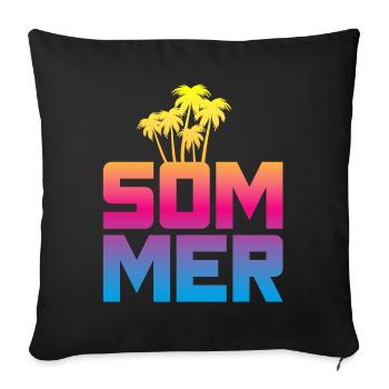 Summer Palm Trees Beach Beach Colorful Mallorca - Sofa pillowcase 17,3'' x 17,3'' (45 x 45 cm) - black - Front