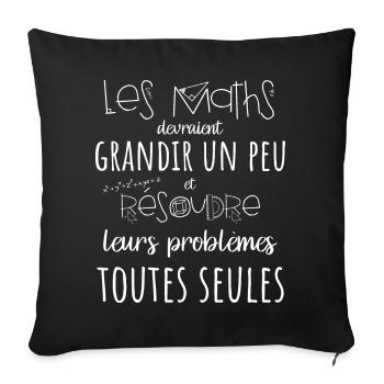 Drole cours de maths ado geek mathématiques Humour - Housse de coussin décorative 45 x 45 cm - noir - Devant