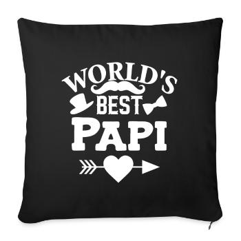 Best Dad in the World Best Dad Switzerland - Sofa pillowcase 17,3'' x 17,3'' (45 x 45 cm) - black - Front