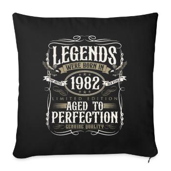 Né en 1982 Legends Cadeau d’anniversaire - Housse de coussin décorative 45 x 45 cm - noir - Devant