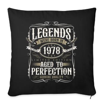 Né en 1978 Legends Cadeau d’anniversaire - Housse de coussin décorative 45 x 45 cm - noir - Devant