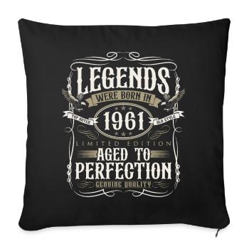 Né en 1961 Legends Cadeau d’anniversaire - Housse de coussin décorative 45 x 45 cm - noir - Devant
