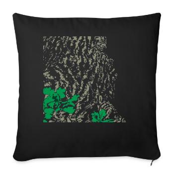 Eiche Eichenbaum Rinde - Sofakissenbezug 45 x 45 cm - Schwarz - Vorne