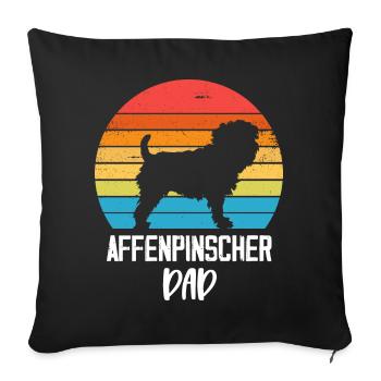 Affenpinscher Papa - Housse de coussin décorative 45 x 45 cm - noir - Devant