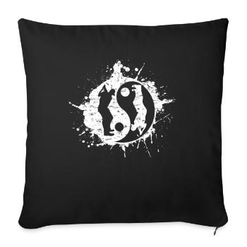 Golf Golfer Golfing Yin Yan Japanisches Symbol - Sofakissenbezug 45 x 45 cm - Schwarz - Vorne