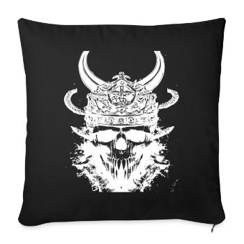 Crâne viking - Housse de coussin décorative 45 x 45 cm - noir - Devant